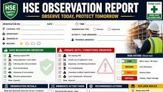 How to Make Safety Observation Report.#safetytraining #repost #safetyfirst #safetytips #2026 #short