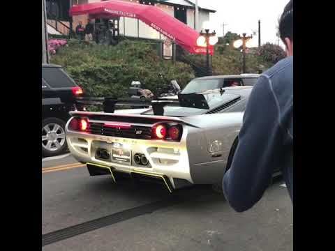 Saleen S7 LM shooting flames.