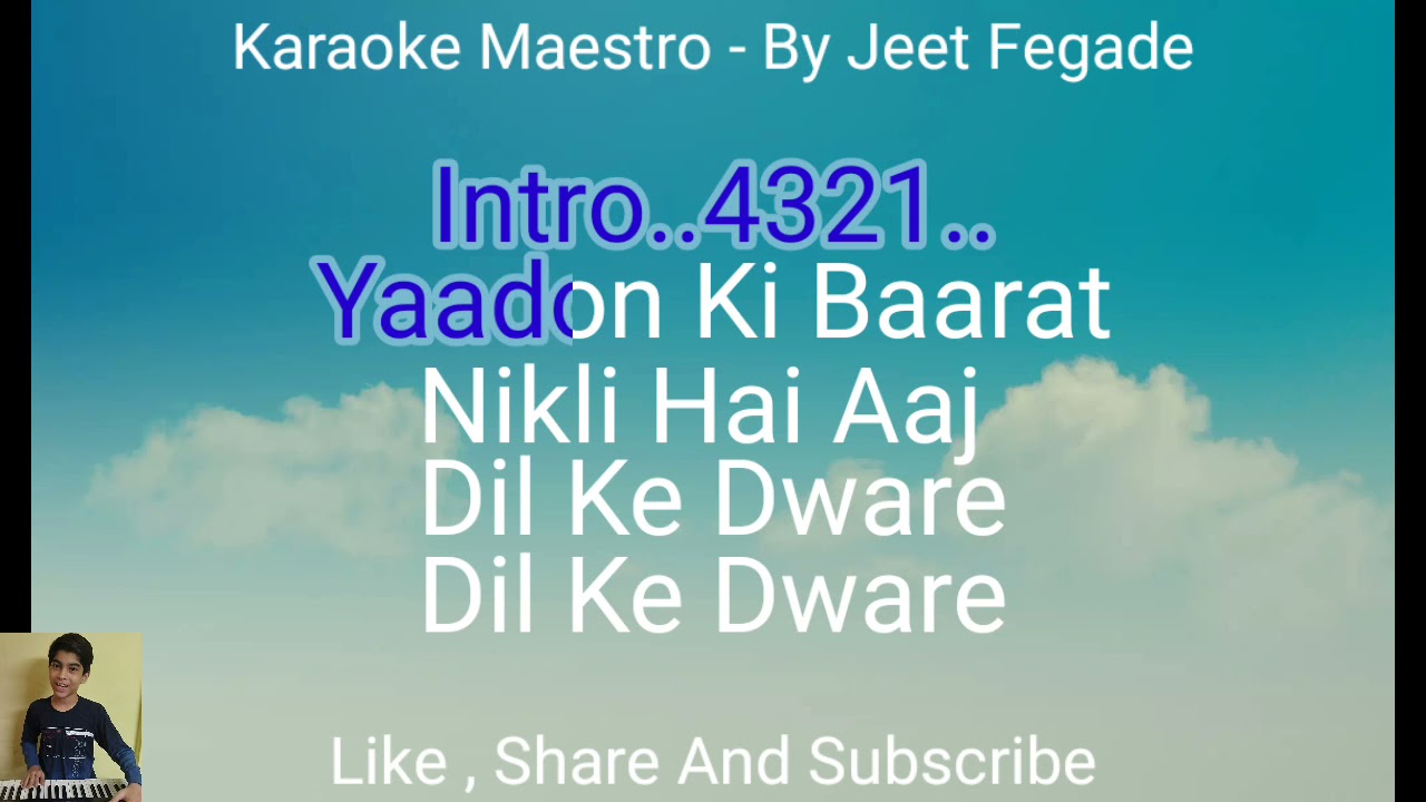 Yaadon Ki Baaraat Karaoke By Jeet Fegade