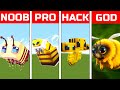 NOOB VS PRO VS HACK VS GOD Minecraft Pixel Art Bee