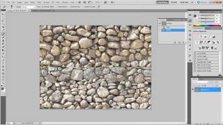 Create a tiling texture using the offset tool. download the wall.jpg file at https://sites.google.com/site/brouwervideo/photoshop-