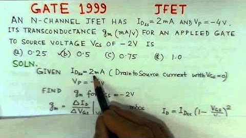 Video Solution to GATE ECE 1999 problem on JFET