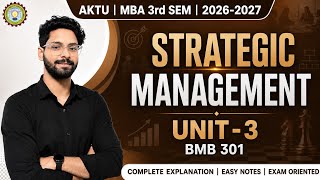 Strategic Management Unit 3 | MBA 3rd Sem AKTU | BMB 301 | SWOT, Business & Corporate Strategies