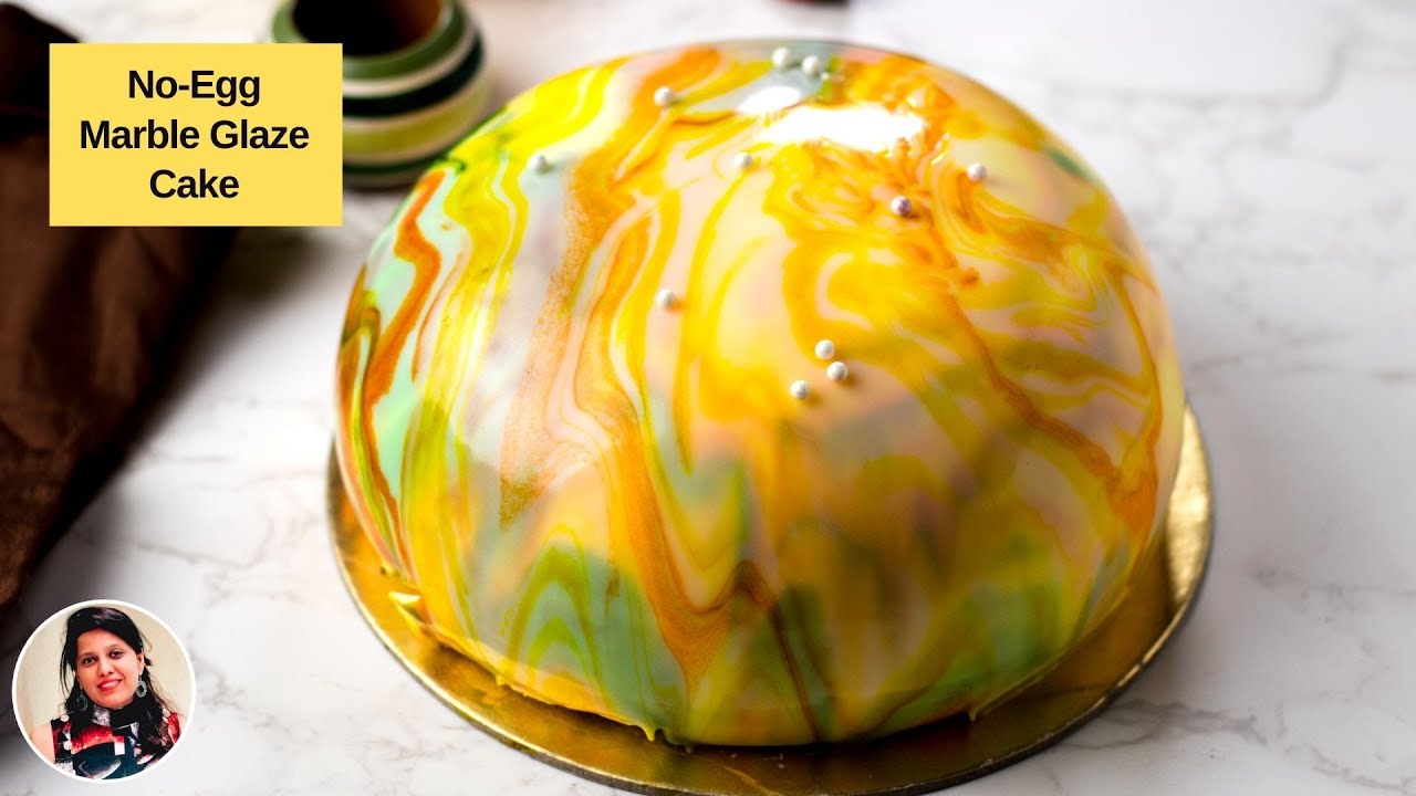 Eggless Marble Glaze Cake: बेकरी जैसा मार्बल केक - Cake Decoration | MintsRecipes