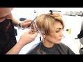 Stacked blonde pixie bob cut  amazing short haircut