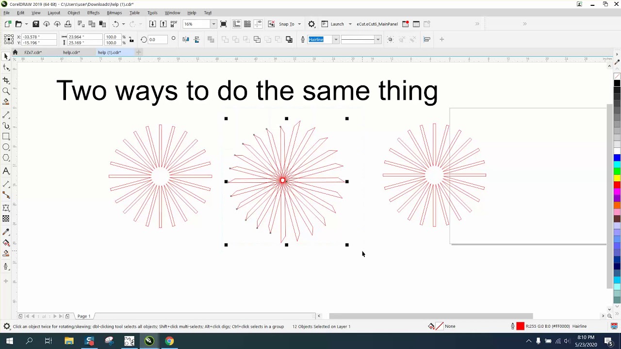 Corel Draw Tips & Tricks Two ways to do the same thing - YouTube