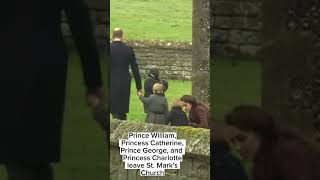 Prince William, Princess Catherine, Prince George, and Princess Charlotte leave St. Mark's Church