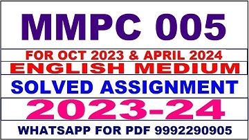 mmpc 005 solved assignment 2023-24 | mmpc 5 solved assignment in english 2024 | mmpc 5 2024