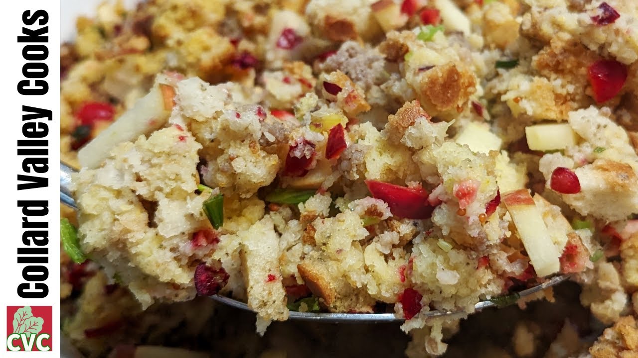 traditional bread & sausage stuffing - hot for food