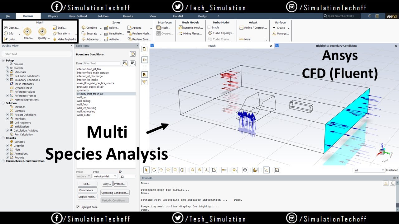Multi Species Analysis in a Car Garage | Lesson 05 | Part 1 | Ansys CFD ...