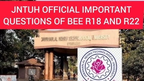 JNTUH OFFICIAL IMPORTANT QUESTIONS OF BEE [BASIC ELECTRICAL ENGINEERING] R18 AND R22