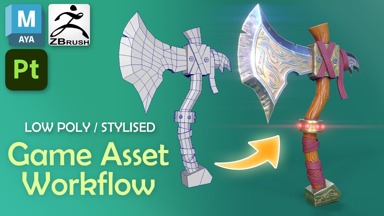 Создание игрового 3D-актива (полный процесс) — стилизованный топор