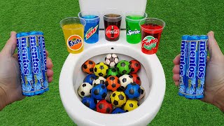 Football VS Popular Sodas !! Fruko, Coca Cola, Fanta, Mtn Dew, Sprite and Mentos in the toilet