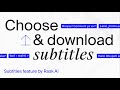 SRT types explained: how to download subtitles in Rask AI