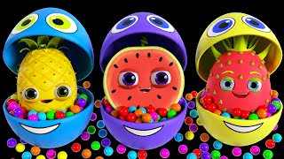 Funky Fruits Baby Sensory - Surprise Eggs Dance - Funky Veggie's Party - Fun Video with Music!