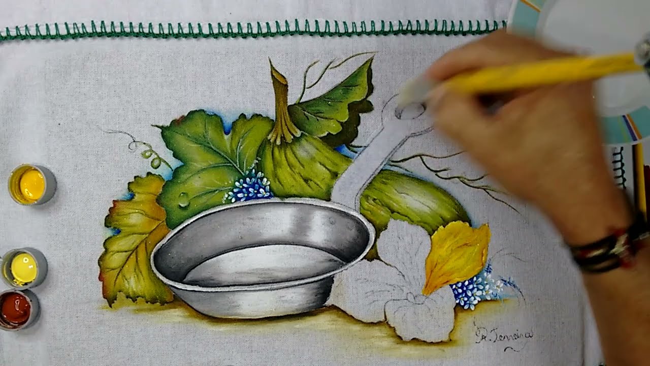 Roberto Ferreira - Vamos Aprender a Pintar Flor de Abobora, Frigideira de alumínio e Acabamentos