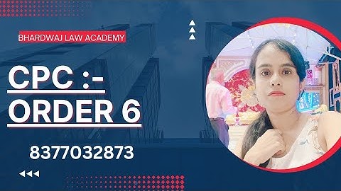 | CPC one liner Series | Order 6 | Class 1 | Kirti Maam |