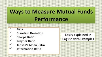 Analysis of Mutual Fund Performance/Ratios Sharpe, Treynor, Jensen, Information Ratio English