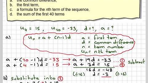 IGCSE arithmetic sequences