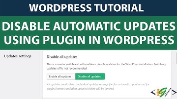 How to Disable Automatic Updates in WordPress Using Plugin