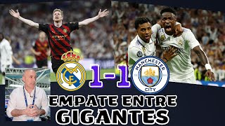 EMPATE ENTRE GIGANTES, DE BRUYNE IGUALA EL GOLAZO DE VINICIUS. EL REAL MADRID ROZÓ EL TRIUNFO