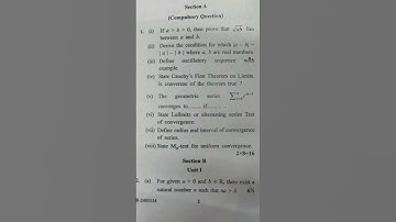 Question paper 2024 || B.A./B.Sc 2nd year|| REAL ANALYSIS || #important #education