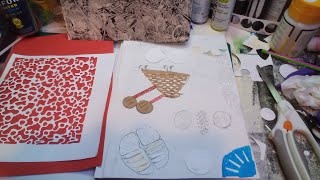 Wednesday Wobbles #gelpress #mixedmedia #goldenpaints #pmartiststudio #stencils #makers