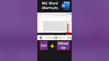How to Zoom In or Zoom Out in MS Word using Keyboard Shortcut