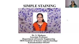 Simple Staining Techniques | Dr. S. Shobana | Genetic Engineering | SRMIST