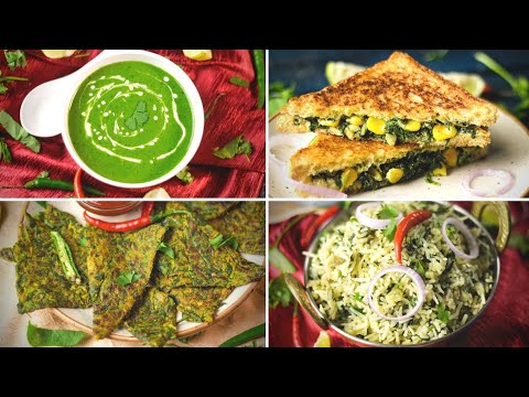 4 New Palak Recipes - Quick & Easy Spinach Recipes - 4 पालक की रेसिपी | MintsRecipes