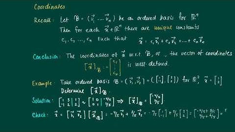 Math 2.10.1. Coordinates with respect to basis