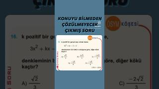 İkinci Dereceden Denklemler Çıkmış Soru Şfetteyiz Şfetedüş Şfet