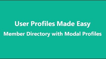 User Profiles Made Easy  - Member Directory with Modal Profiles