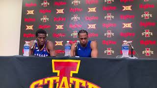Melvin Council and Elmarko Jackson after KU’s loss to Iowa State