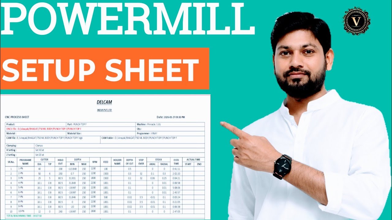 #POWERMILL ME SETUP SHEET KA USE KAISE KARTE HAI ||DELCAM ME SETUP ...