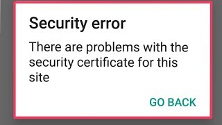 Facebook Messenger | Fix Security Error| There Are Problem With Security Certificate This site