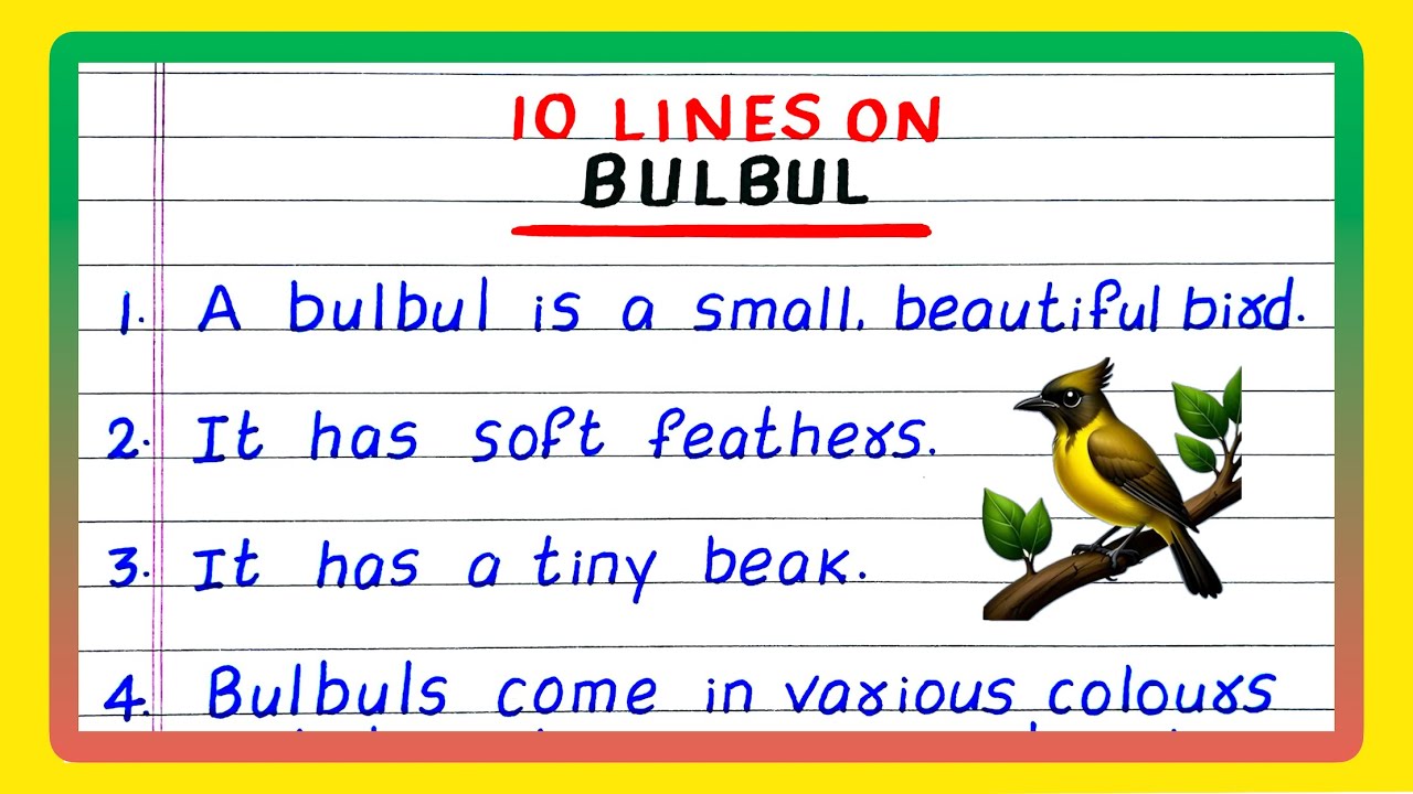 10 Lines on Bulbul in English | Few lines on Bulbul | Bulbul Bird - YouTube