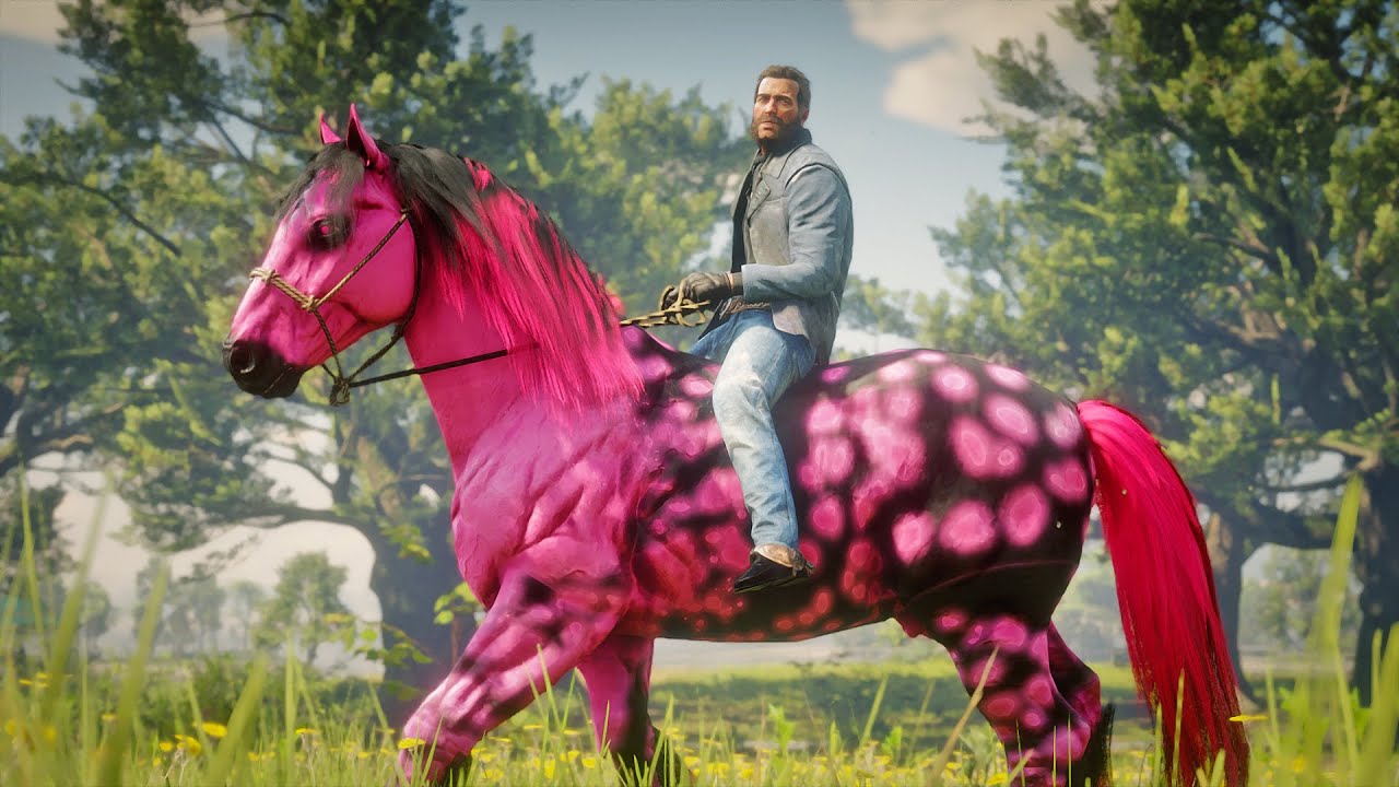 Low Honor Arthur Finds the Legendary Black and Pink Horse in RDR2 ...
