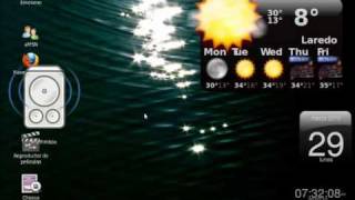 Effects in Ubuntu - Screenlets - Big Icons - Wall Desktop - Water Desktop screenshot 2