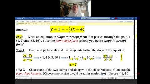 4 2 Writing Equations in Point Slope Form