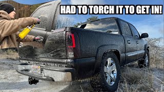 ICE STORM EXPLORING WITH CAMMED TRUCK | I HIT A CURB |