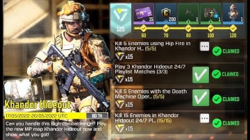 Kill 5 Enemies with the Death Machine Operator Skill in Khandor Hideout  24/7 Playlist Matches |CODM