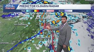 Noticeably sticky with few showers & storms later today; more storm chances early week