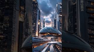 Futuristic Sky City with Towering Skyscrapers | Sci-Fi Cityscape  #space #spaceelevator