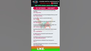 SSC MTS Exam Analysis 2024| SSC MTS Question Paper 2024 | 30 Oct 2nd Shift | SSC MTS Paper Solution