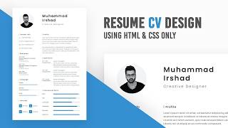 [Online Tutorials] Resume CV design in HTML CSS