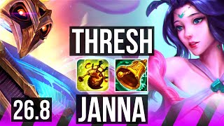 THRESH &amp; Vayne vs JANNA &amp; Zeri (SUP) | Good KDA: 1/1/15 | EUW Master | 26.8