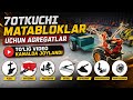 MATABLOKLAR UCHUN AGREGATLAR, MINI TRAKTR NARXLARI, UNVERSAL MATABLOKLAR 7 OTKUCHI GIDRAVLIKALIK MAT