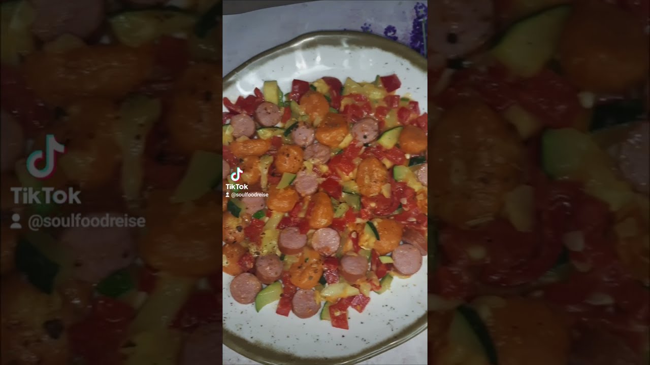 Gnocchi Gemüsepfanne mit Wienerle und Sahnesauce Soless Würstchen ...