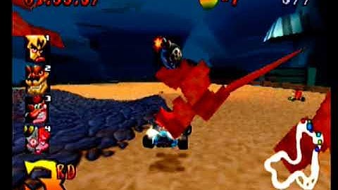 CTR Crash Team Racing: Arcade: Dragon Mines: Single: Medium: 7 Laps [Race Time] - Playstation 1